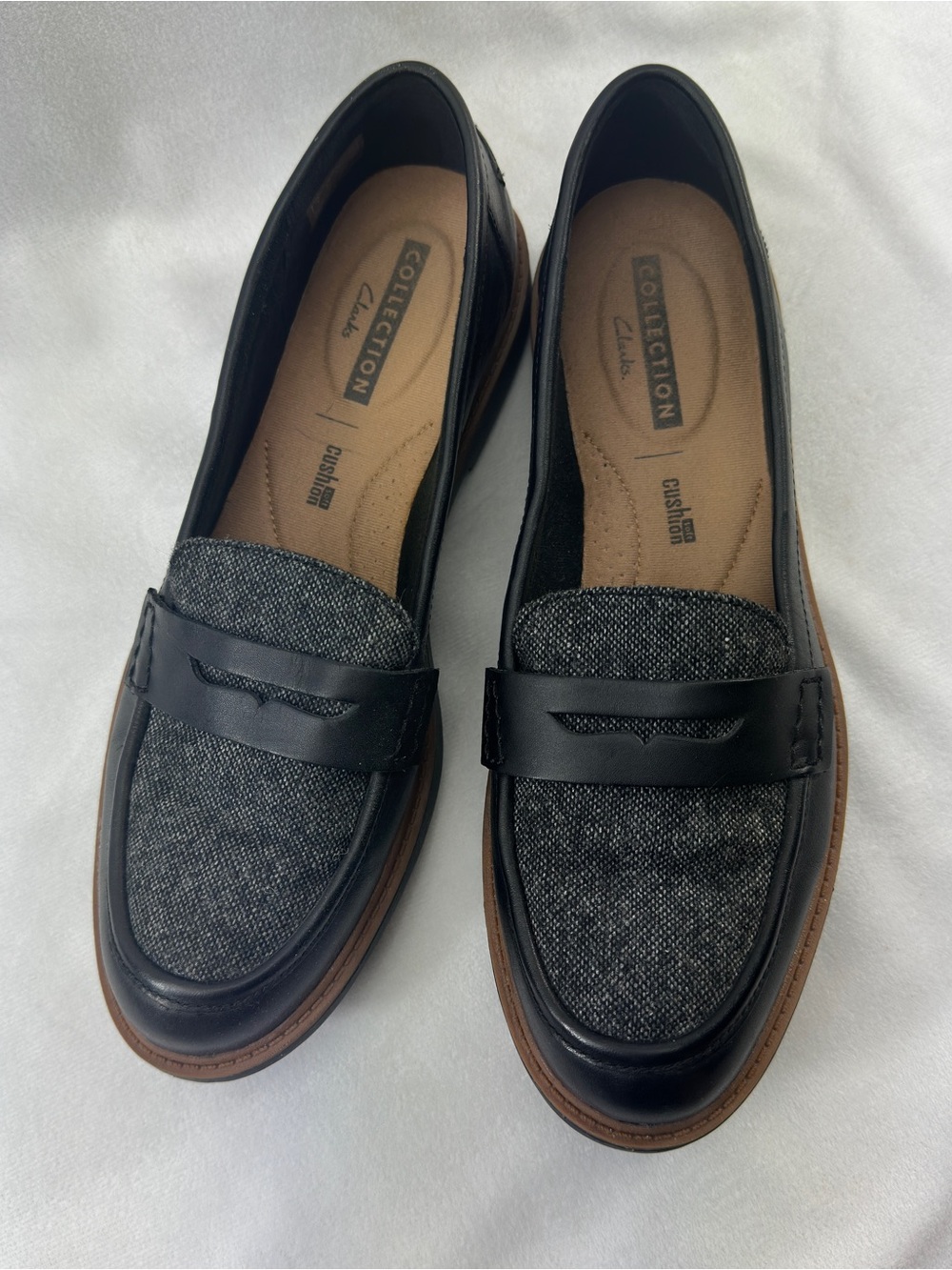 Clarks Collection Loafers Cushion Soft Wool Leather Preppy Penny 8.5 Womens - Picture 5 of 9